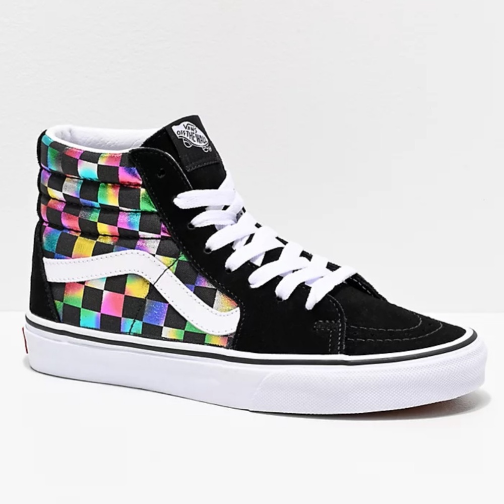 Iridescent Checkered Vans. Women’s 5.5. Men’s 4